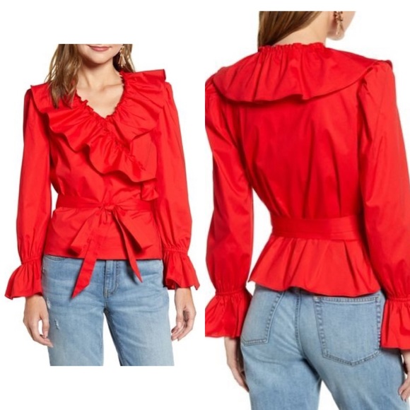 RACHEL PARCELL Ruffle Wrap Top - Picture 2 of 3